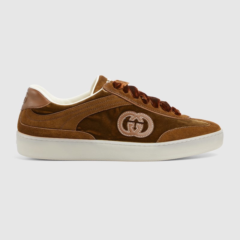 Gucci G75 Suede Sneakers In Brown