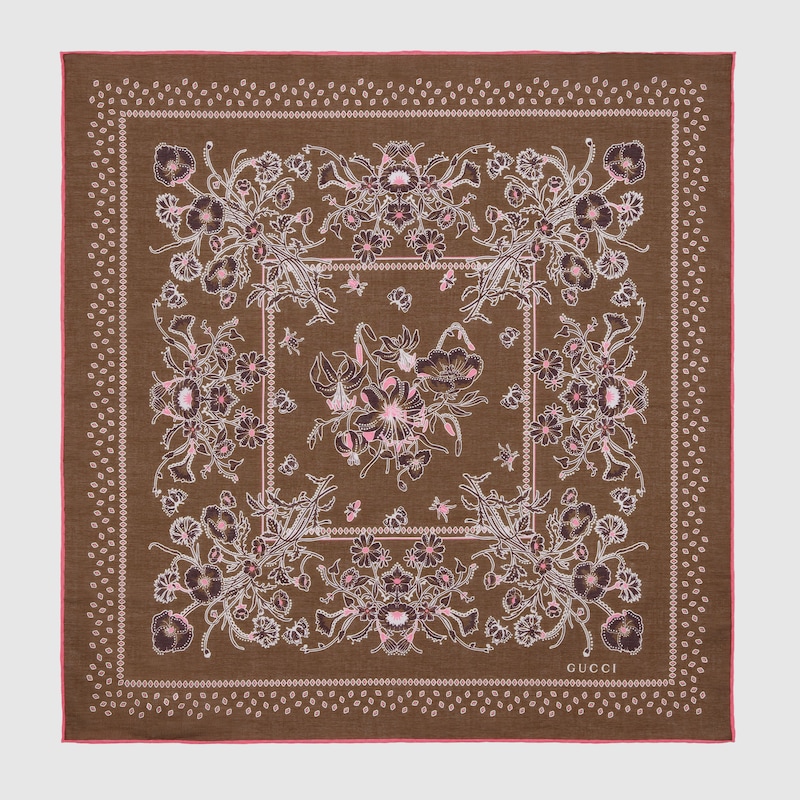 Gucci Einstecktuch Aus Baumwolle Mit Print