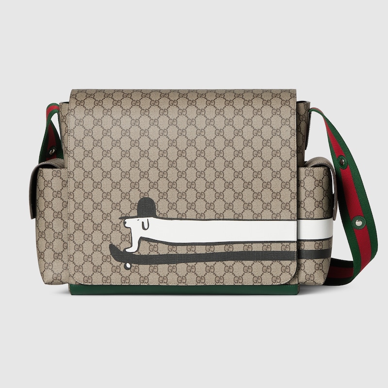 Gucci Large Printed Gg Changing Bag In Sand