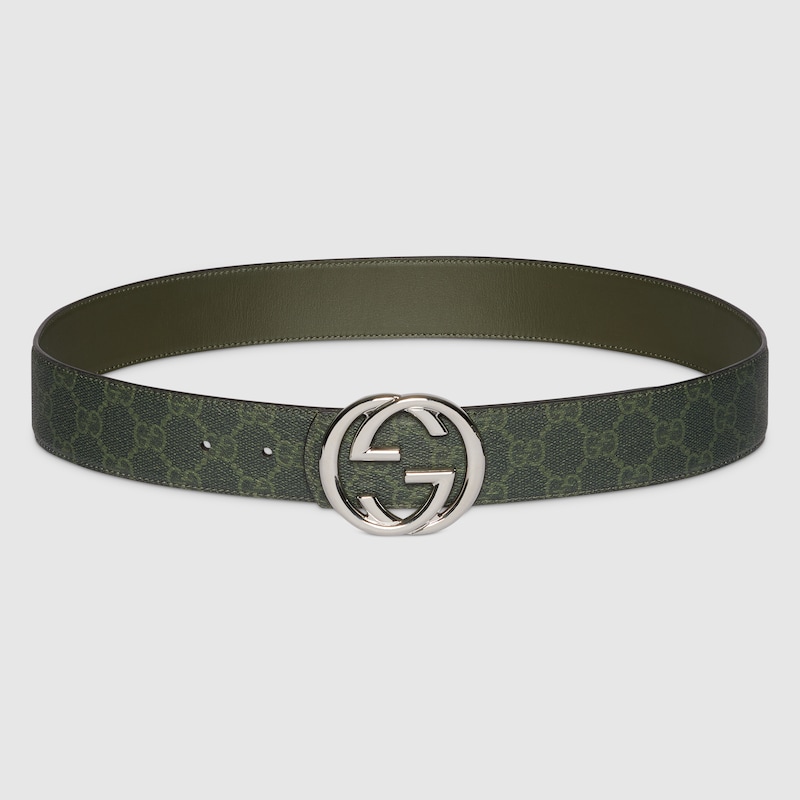 Gucci Reversible Gg Monogram Belt In Green