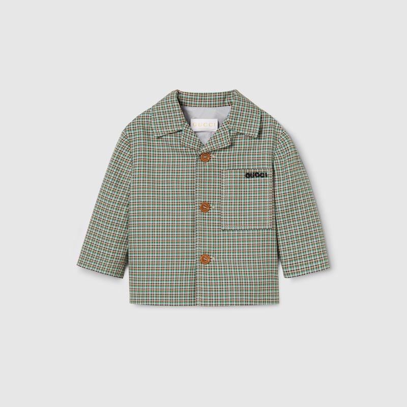 Gucci Check Cotton Jacket In Green