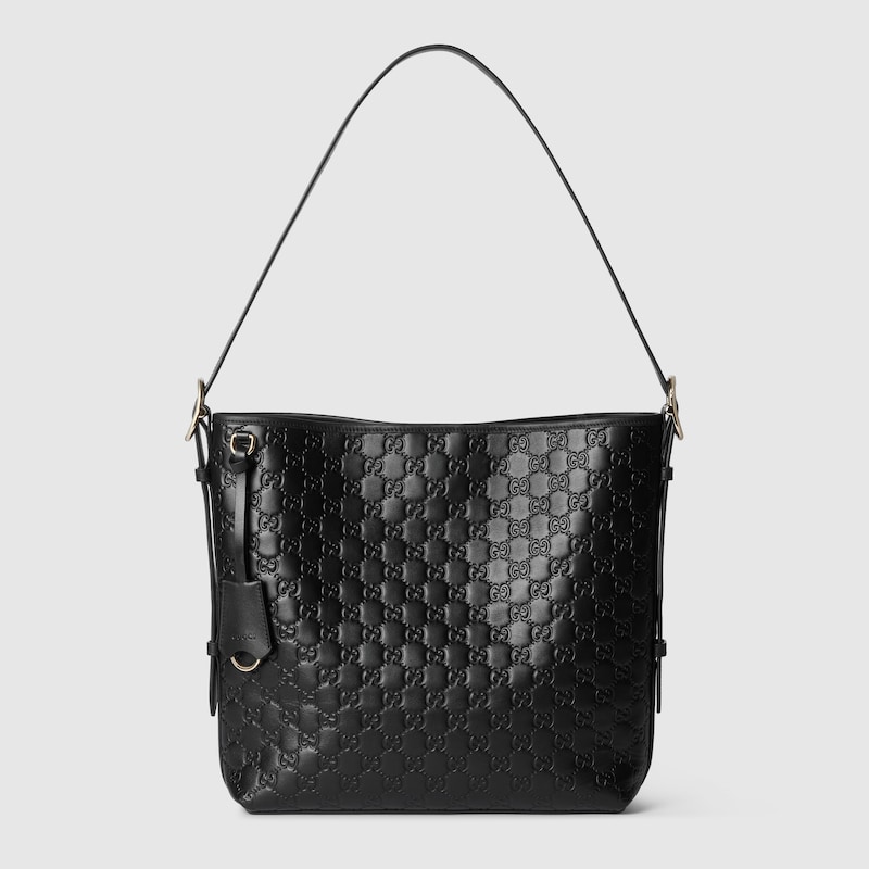 Gucci Gg Emblem Medium Shoulder Bag In Black