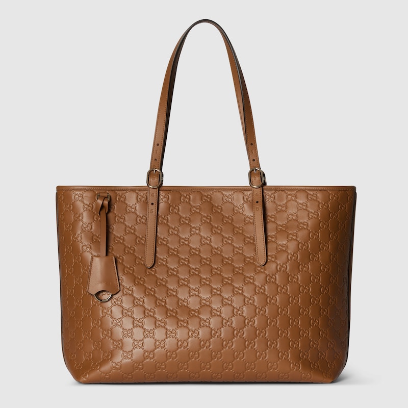 Gucci Gg Emblem Large Tote Bag In Brown