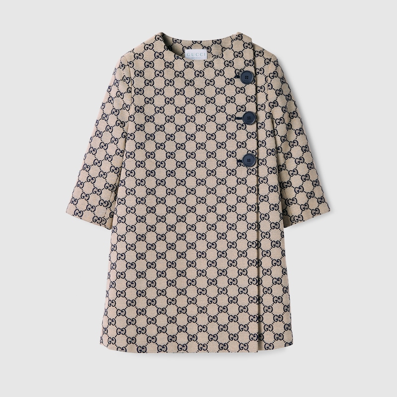 Gucci Gg Canvas Coat In Neutral