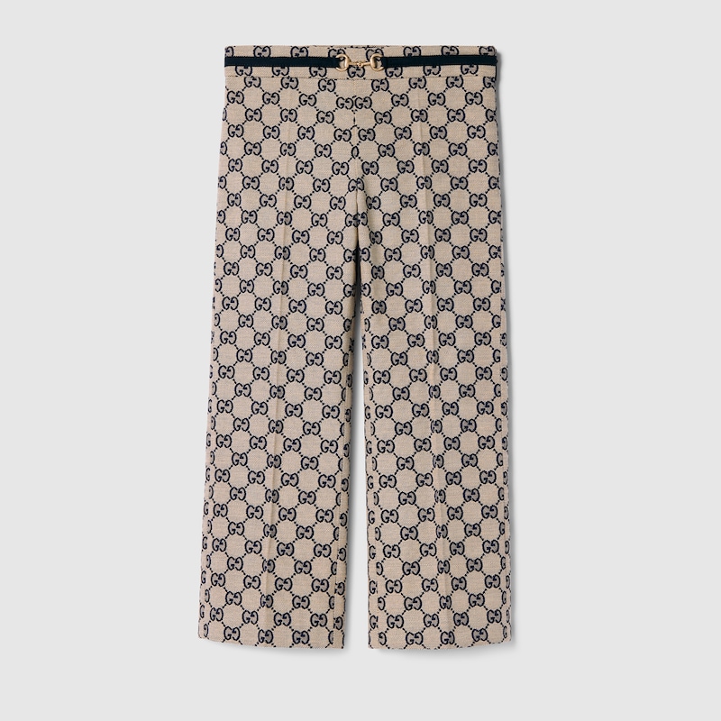 Gucci Gg Canvas Pants In Brown