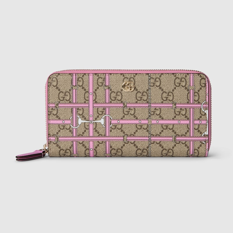 Zip around wallet with print
