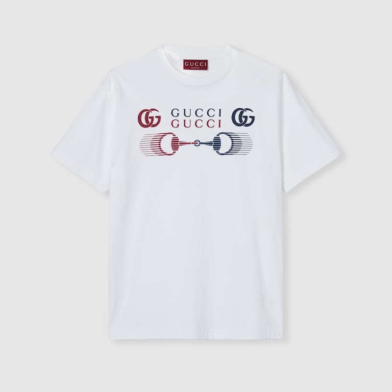 Gucci Printed Cotton Jersey T-shirt In White