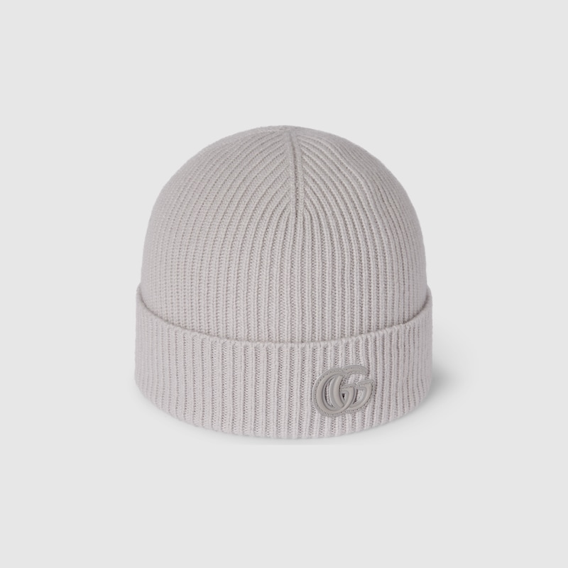 Gucci Cashmere Hat With Patch In Gray