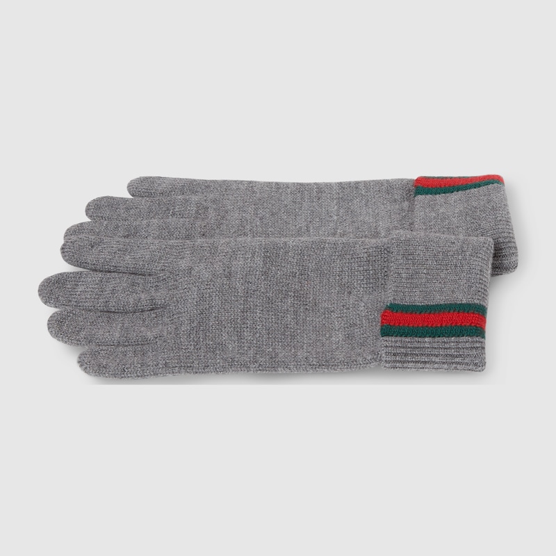 Gucci Wool Gloves With Web | Thumbnail 2 Gucci Wool Gloves With Web | Thumbnail 2