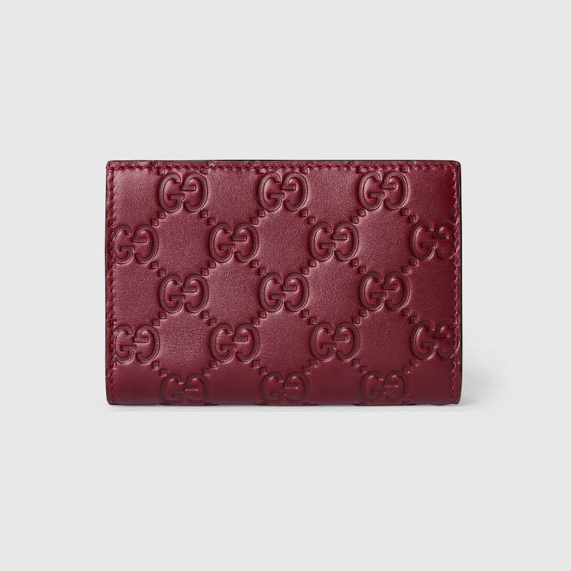 Gucci Gg Emblem Small Wallet In Burgundy