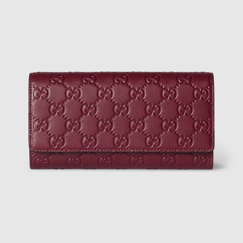 Gucci Gg Emblem Continental Wallet In Burgundy