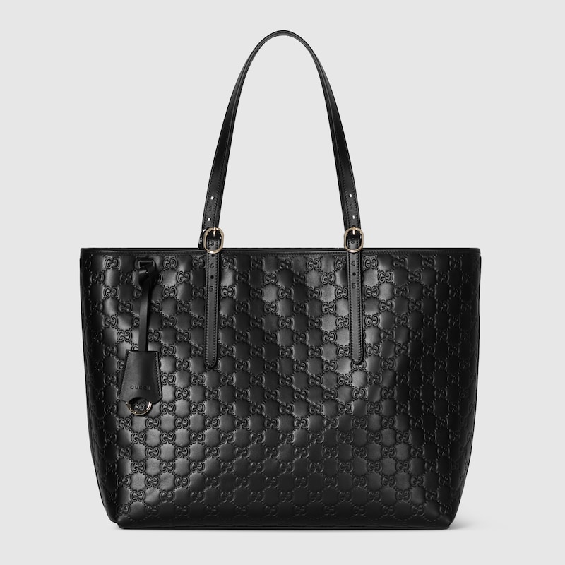 Gucci Gg Emblem Large Tote Bag In Black
