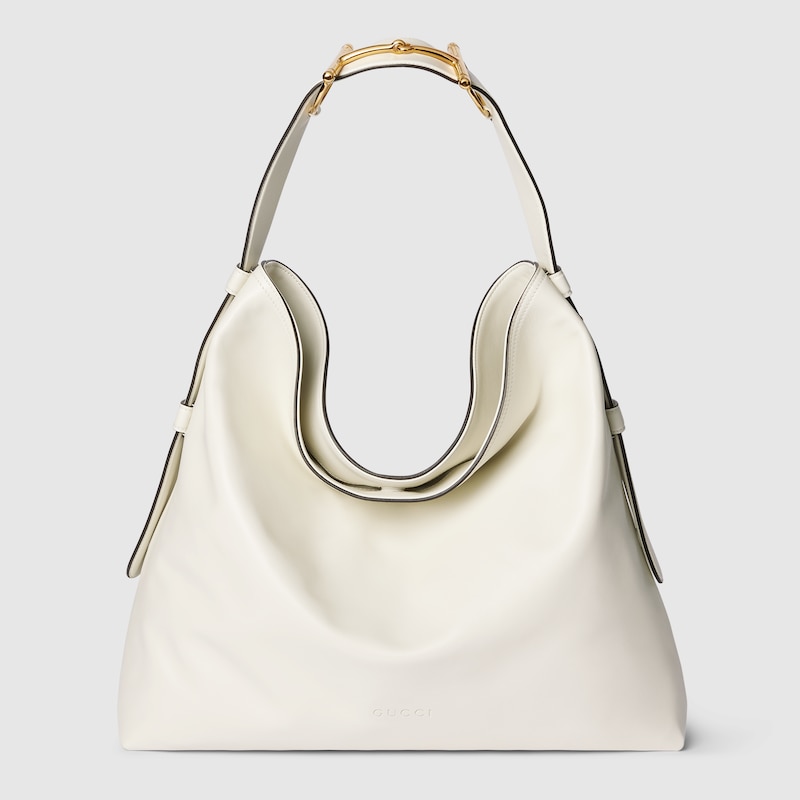 Gucci Beatrix Large Leather Shoulder Bag In White