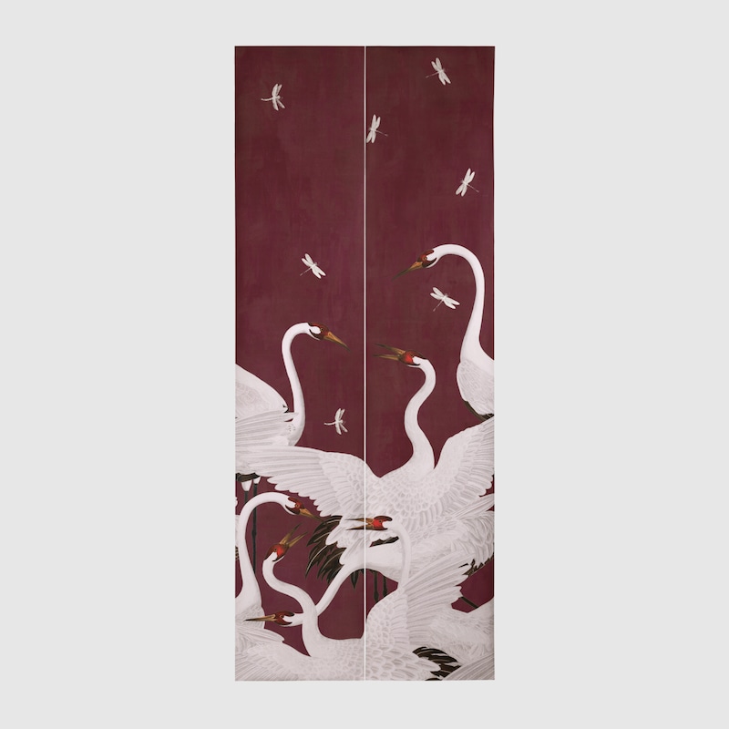 Heron print wallpaper
