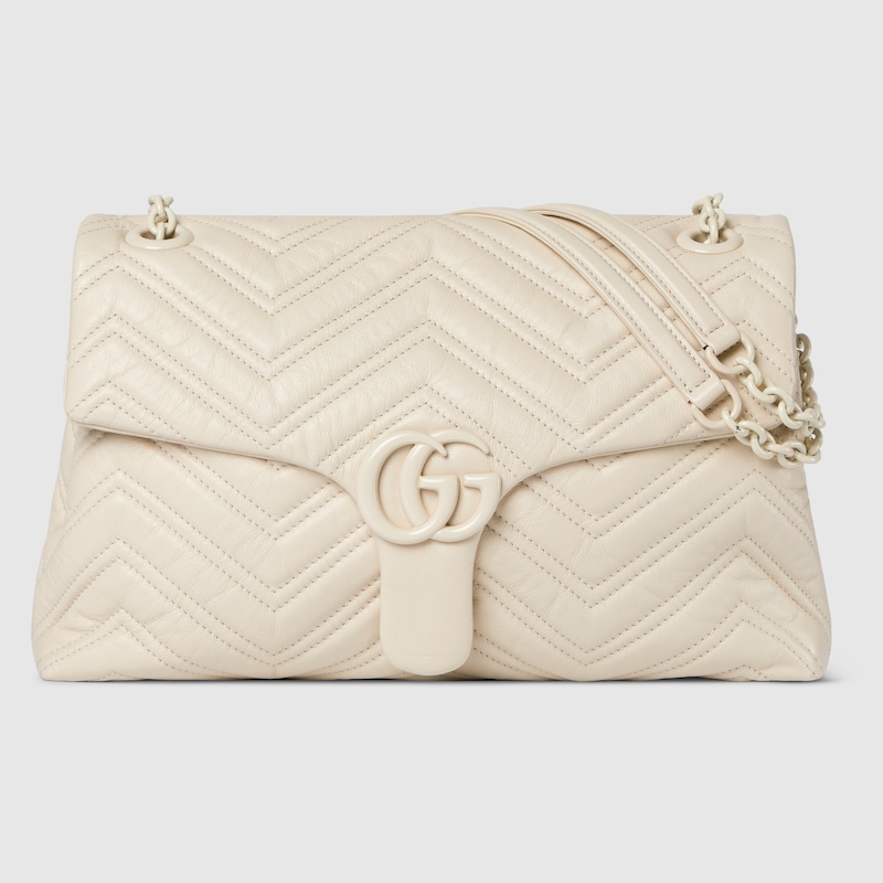 Gucci Gg Marmont Medium Shoulder Bag In White