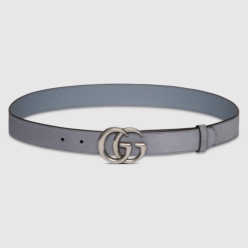 Gucci Gg Marmont Thin Belt In Blue
