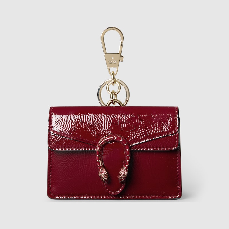 Gucci Keychain With Dionysus Motif In Burgundy