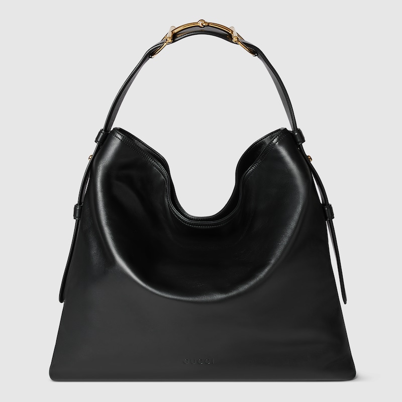 Gucci Beatrix Large Leather Shoulder Bag In Black