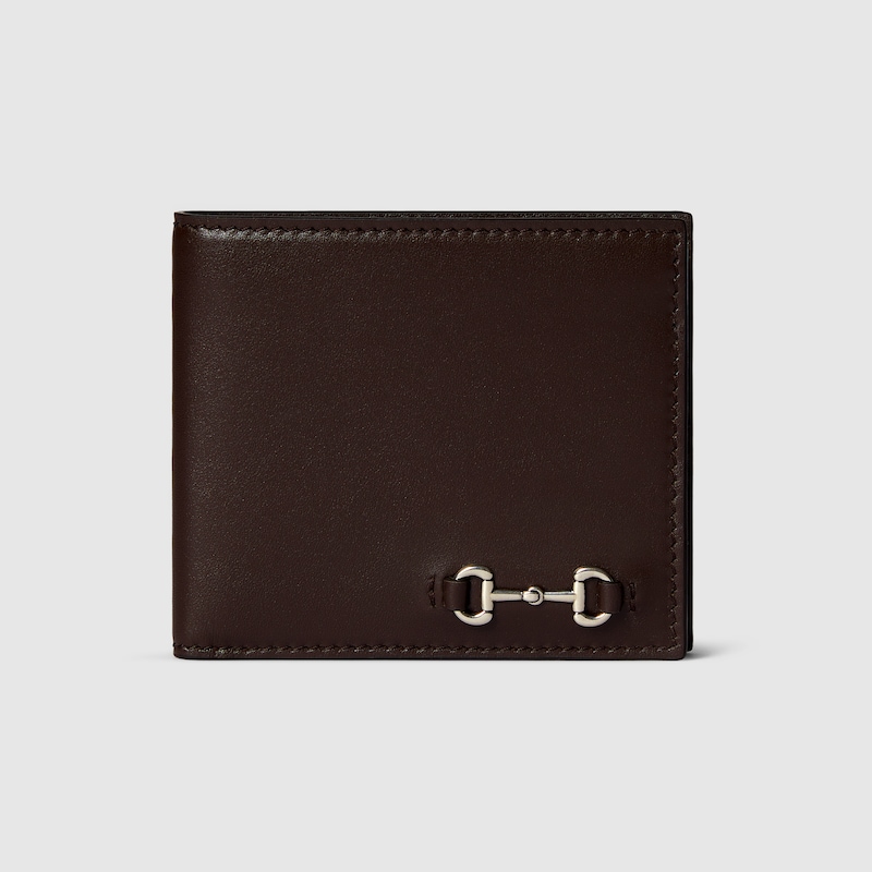 Gucci Bi-fold Wallet With Horsebit In Brown