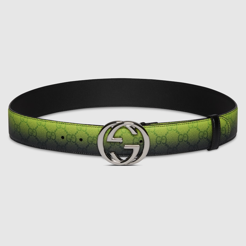 Gucci Chroma Belt With Interlocking G In Green