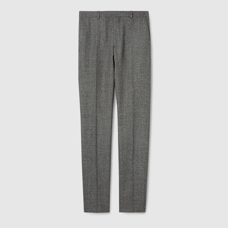 Gucci Wool Mouliné Pant In Gray