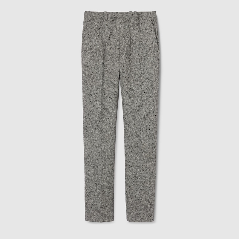 Gucci Double Cotton Wool Pant In Gray