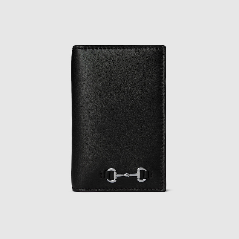 Gucci Long Card Case With Horsebit In Black