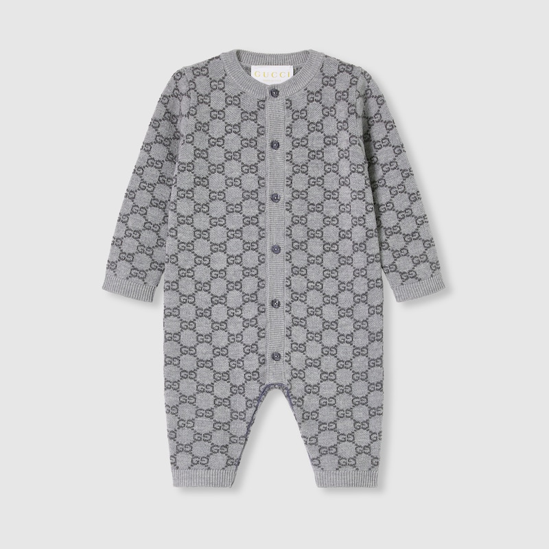 Gucci Gg Wool Jacquard One-piece In Gray