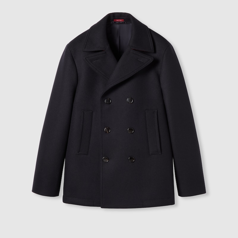 Gucci Batavia Wool Coat In Blue