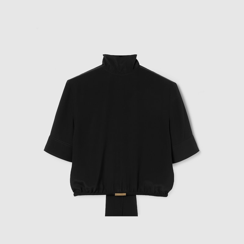 Gucci Silk Crêpe De Chine Top In Black