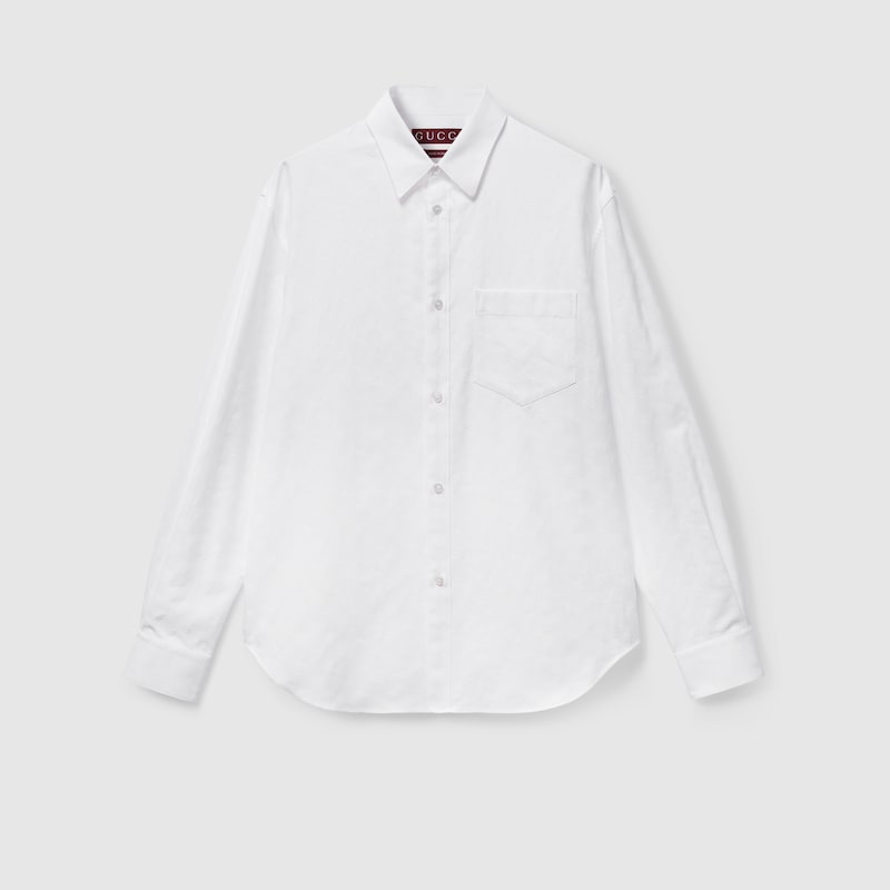 Gucci Gg Oxford Cotton Shirt In White