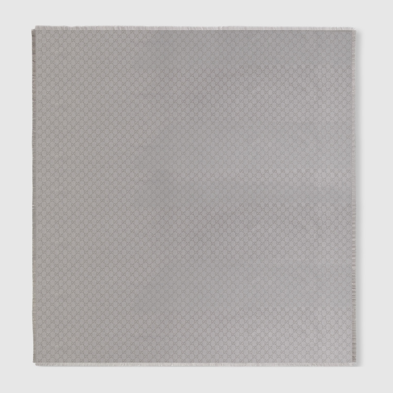 Gucci Printed GG Cotton Wool Lamé Shawl