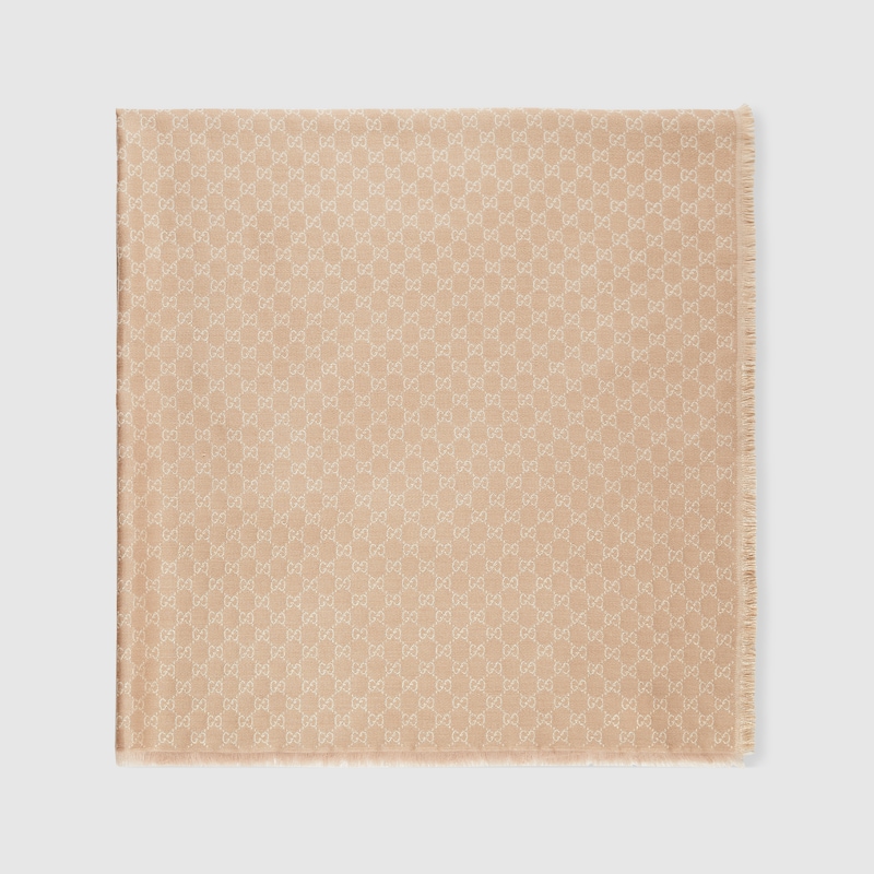 Gucci Printed GG Cotton Wool Lamé Shawl | Thumbnail 2 Gucci Printed GG Cotton Wool Lamé Shawl | Thumbnail 2