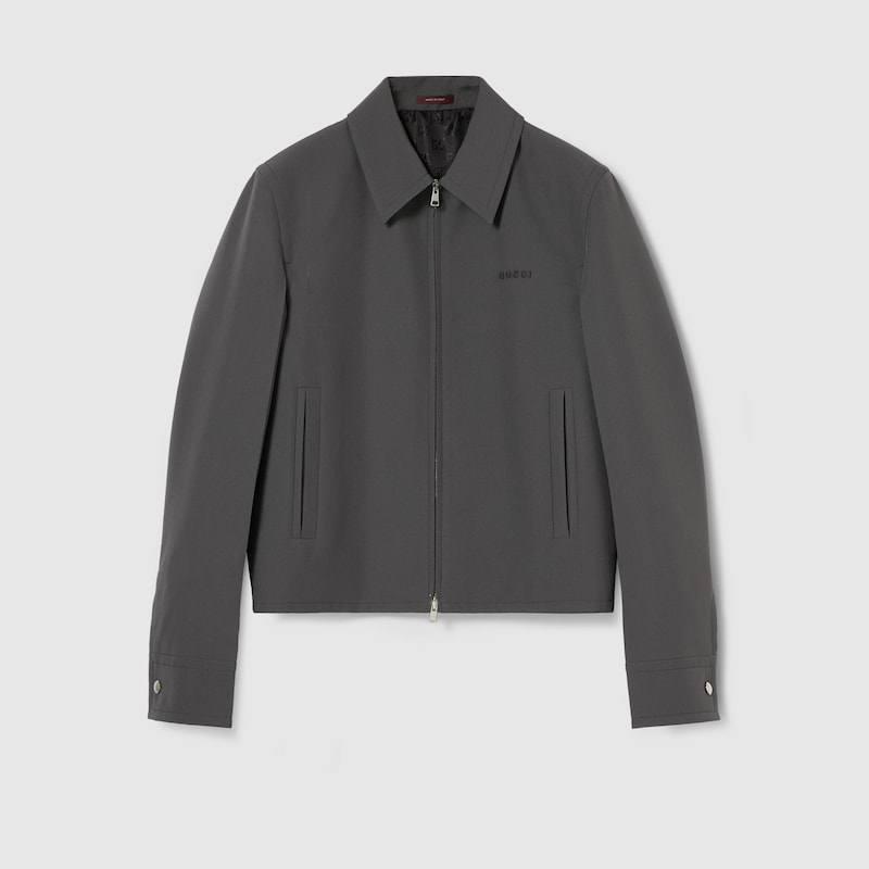 Gucci Technical Panama Jacket In Gray