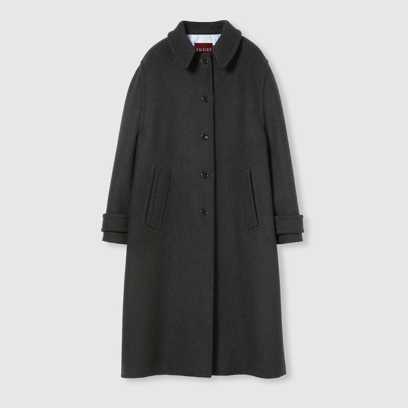 Gucci Wool Batavia Coat In Gray
