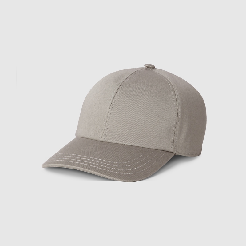Gucci Cotton Baseball Hat With Embroidery In Gray