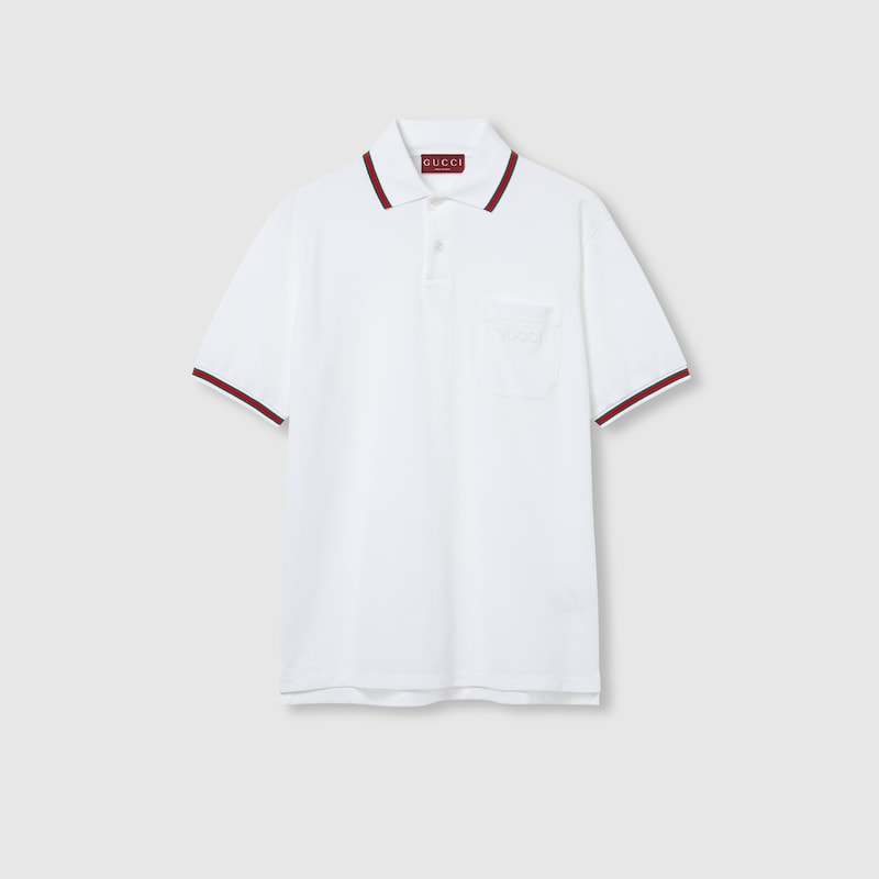 Gucci Cotton Piquet Polo Shirt With Web