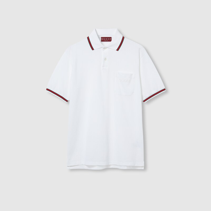 Gucci Cotton Piquet Polo Shirt With Web | Thumbnail 2 Gucci Cotton Piquet Polo Shirt With Web | Thumbnail 2
