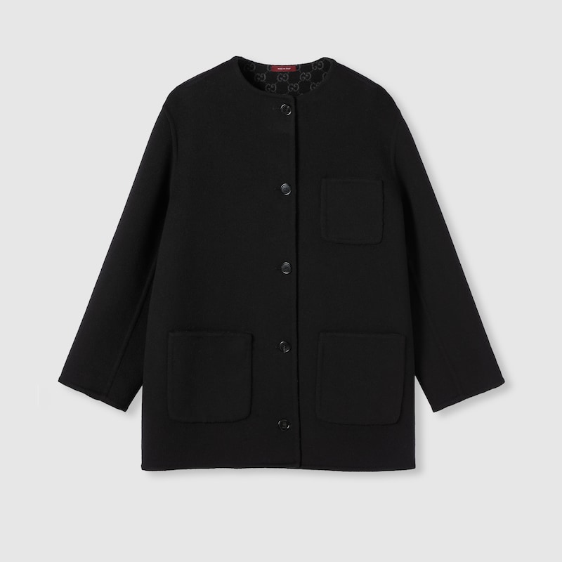 Gucci Reversible Wool Silk Jacket In Black