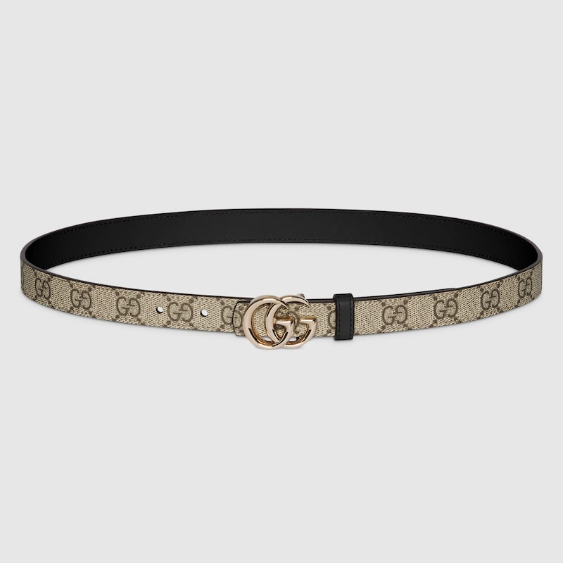 Gucci Reversible Gg Marmont Thin Belt In Multi