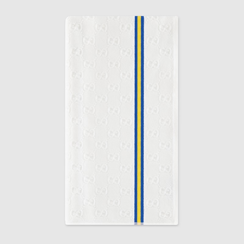 Gucci Gg Terrycloth Beach Blanket In White