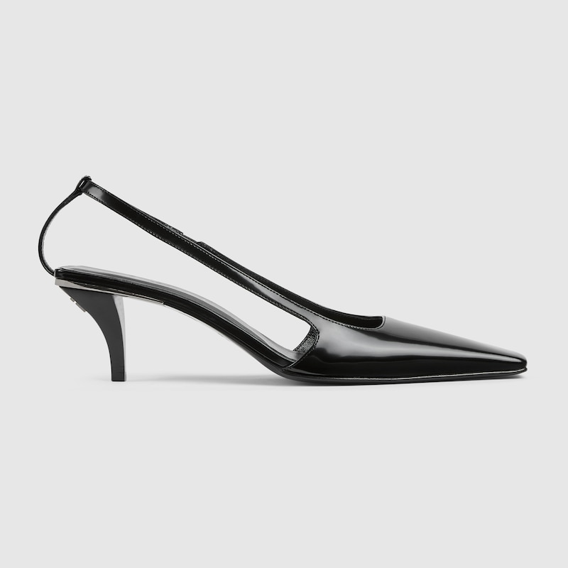 Gucci Women's Slingback With Crystal Logo In Black