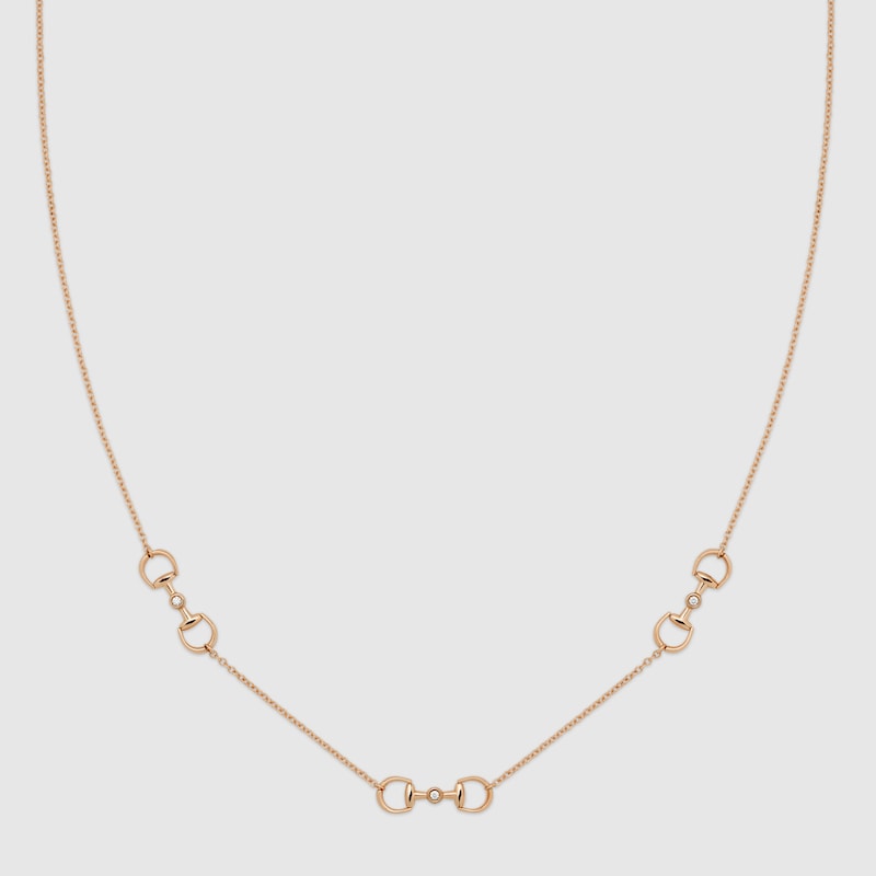 Gucci Horsebit Diamond 18k Pendant Necklace
