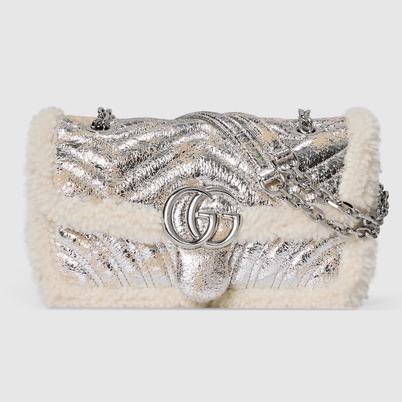 Gucci Gg Marmont Small Shoulder Bag In Neutral