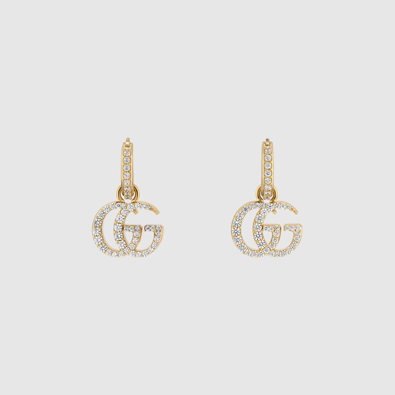 Gucci Gg Marmont Ohrringe Mit Kristallen In Gold