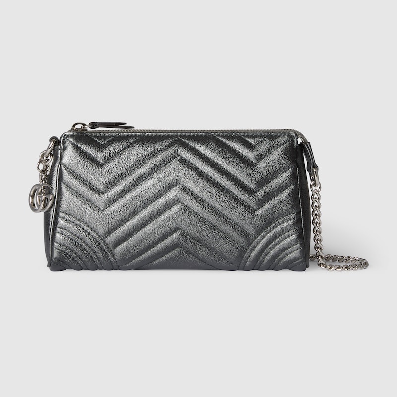 Gucci Gg Marmont Small Shoulder Bag In Gray