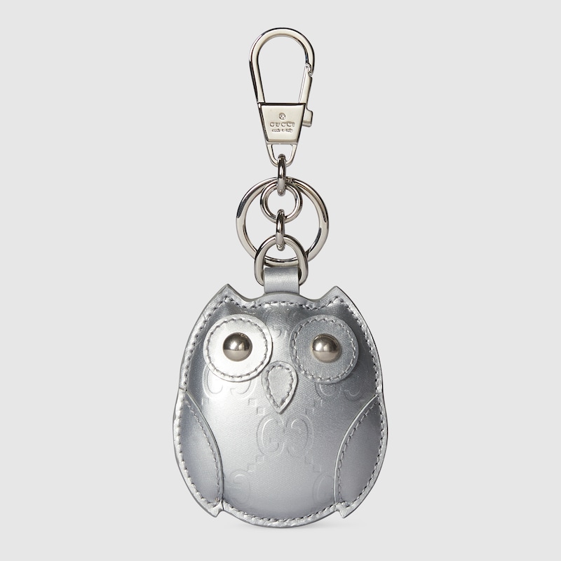 Gucci Owl-shaped Bag Charm In Metallic