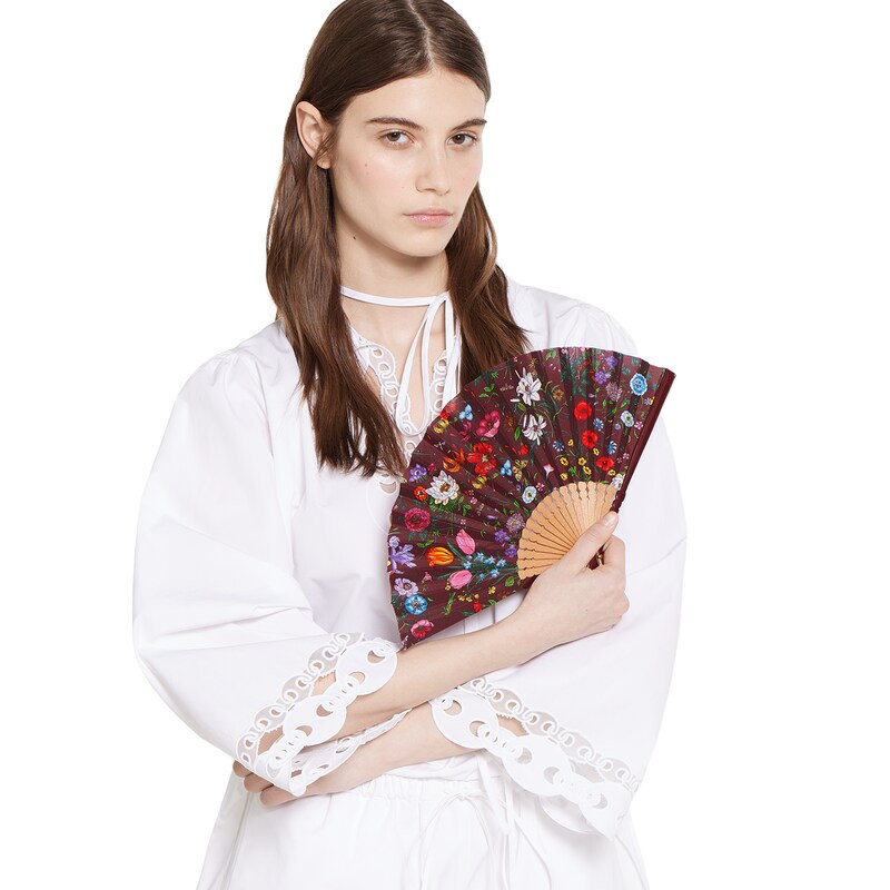 Gucci Small Flora Print Fan | Thumbnail 3