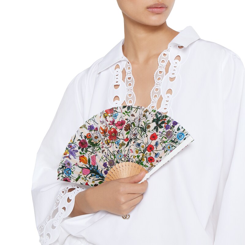 Gucci Small Flora Print Fan | Thumbnail 3