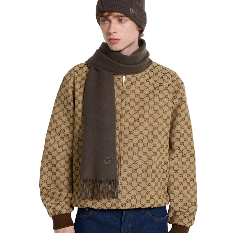 Gucci Cashmere Scarf With Patch | Thumbnail 3